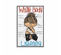 JRXFXEKW Whole Body Listening Educational Poster: Social Skills Chart for Classroom and Playroom(Unframed,16x24inch(40x60cm))