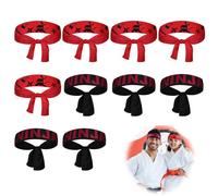 JRYGAC 10 Pièces Serre Tete Enfant Ninja, Bandeau Cheveux Enfant Ninja Respirant, Ninjas Party Bandeau, Ninjas Bandeau de Fête pour Ninja Cosplay, Cartoon Costume Anime (Rouge Noir)