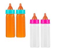 JRYGAC 4 Pièces Biberon Magique, Accessoire Poupon, Biberon Poupee avec Contenu Disparaître, Poupon Bebe, Jeu d'Imitation, pour Poupées Accessoires d'alimentation, À Partir de 2 Ans