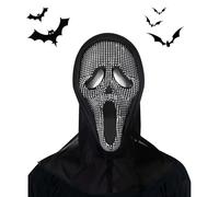 JRYGAC Halloween Masque Scream, Personnalité Masque Horreur, Masque Halloween Horreur, Masques Ghostface, Masque Film Horreurs pour Halloween, Carnaval, Fêtes Horreurs (Taille Unique)