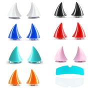 JRYGAC Lot de 14 cornes de casque de moto, autocollants, cornes de diable, accessoires avec films anti-pluie et anti-buée