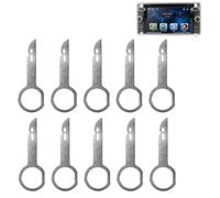 JRYXDS 10 Pcs Clé Extraction Autoradio Adaptateur Demontage Inoxydable Conception Ergonomique Compatible Convient À La Plupart Des Voitures