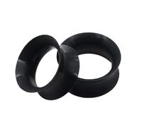 JRYXDS 2 Pièces Écarteur D Oreilles Plusieurs Tailles Tunnel Acier Bouchon Silicon Chair Forme Noir