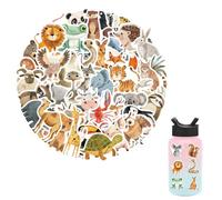 JRYXDS 50 Autocollants D'Animaux Dessinés À La Main, Stickers Mignons D'Animaux Cartoon, Illustrations Uniques, Pour Décorer Guitares, Carnets, Valises, Diy