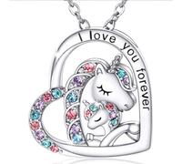 JRYXDS Cadeaux De Collier De Licorne Pour Les Fille, I Love You Forever Licorne Cadeaux En Licorne Cadeaux Pour Les Filles Femmes Bijoux, Princesse Anniversaire Cadeau