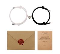 JRYXDS Lot De 2 Bracelet De Couple Magnétiques, Ensemble Bracelet De Couple Bracelet Aimanté Réglable Bracelet D'Amitié Attraction Mutuelle Tressé Corde Bracelet Couple Pour Meilleurs Amis, Copines, S