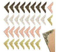 JRYXDS Lot De 32 Protège-Coins En Métal Pour Scrapbooking,Protège-Coins En Métal, Angle De Protection Coin Livre,Pour Livres, Coins De Protection De Livres
