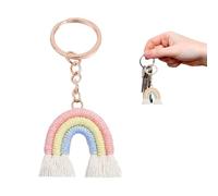 JRYXDS Porte-Clés À Pompons Bohémiens,Porte-Clés D'Écolier Arc-En-Ciel, Rentrée Scolaire Pompon Porte Clé, Décorations Tissées À La Main, Accessoires Mignons Pour Sacs Pour Femmes