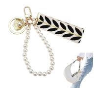 JRYXDS Porte-Clés Avec Perles En Forme De Fleur, Pendentif De Sac Pour Femme,Porte-Clés Pour Filles, Porte-Clés Décoratifs(Noir)
