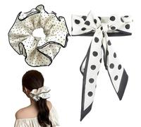 JRYXDS Set De 2 Pièces : Serre-Tache & Bandeau À Pois Pour Femme, Accessoire Coiffure Polyvalent Pour Chignon Et Queue De Cheval - Idéal Cadeau Pour Soirée, Mariage, Quotidien