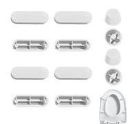 JRYXDS Tampon Abattant Wc,Lot De 12 Patin Abattant Wc,Tampon Abattants Wc Pour La Maison Le Bureau L'Hôtel,8 Tampons Anneaux+4 Tampons Couvercle(Blanc)