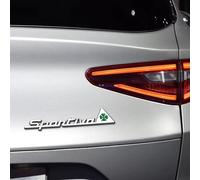 JRZCXGZX Autocollant 3D en métal pour décoration de carrosserie pour Alfa Romeo Giulietta Giulia GT Mito Brera F1 Stelvio Tonale Giulia F1,Silver Style