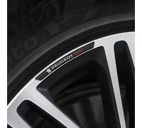 JRZCXGZX Autocollant de Jante de Roue de Voiture en Aluminium 4 pièces pour Peugeot RCZ 208 3008 107 308 2008 207 508 607 301 106 406 407 408 4008,Black Style