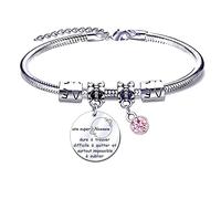 JRZDFXS Bracelet Nounou,Cadeau Nounou,Assistante Maternelle,Auxiliaire de Puériculture,Nourrice,Cadeau de fin de contrat chouette,Bracelet Cabochon Breloque Coeur,Crèche,Fait Main (1)