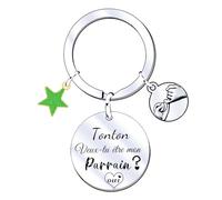 JRZDFXS Cadeau annonce grossesse Parrain Tonton veux tu etre mon parrain Porte Clé Parrain Cadeau Parrain Cadeau Parrain Marraine Demande porte cle cadeau annonce grossesse parrain