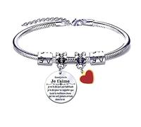 JRZDFXS Cadeau de la Saint-Valentin Cadeau Couple Noel Bracelet Amoureux Couple Cadeau D'anniversaire Femme Homme Porte-Clés Je T'aime Petite Amie Cadeau Copine