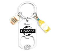 JRZDFXS Cadeau Fan de Basket Coach Porteclef Décapsuleur Original Porteclef Personnalisé pour Basket Chasseur Football Golfeur Motard Pêcheur Cycliste Rugby Cadeau (Super Coach)