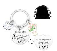 JRZDFXS Cadeau Future Arrière-grand-mère Porte clef Chaque Grand-mère Formidable Se Révèle Être Une Arrière-grand-mère Exceptionnelle Surprise Annonce Grossesse Garçon/Fille Naissance Bébé (1)