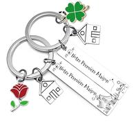 JRZDFXS Cadeau Maison Porte-clés couple maison et amour saint valentin amoureux cadeau amour homme femme cadeau amitie en forme de coeur (Notre premiere maison)