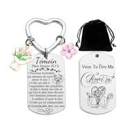 JRZDFXS Cadeau Témoin Porte clef Veux-tu être ma témoin carte - Cadeau témoin mariage - Demande témoin mariage (3)