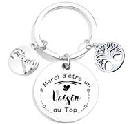 JRZDFXS Cadeau Voisin Porte clef Cadeau Noel Voisin Cadeau Meilleur Voisin Porte clef voisine - Merci d’être une voisine au top cadeau voisine porte clef femme