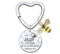 JRZDFXS Porte clé Merci Maîtresse en cadeau maîtresse école - cadeau de fin d'année scolaire - porte clés cabochon breloque coeur « maitresse super chouette » (7)