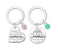 JRZDFXS Porte clef veux tu etre ma marraine Cadeau Naissance Annonce Grossesse Marraine Demande original Veux tu être marraine parrain demande (Parrain et marraine) (2)