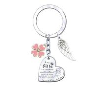 JRZDFXS Porte-Clés A Ma Fille N'oublie Jamais Que Je T'aime - Pendentif Cadeau D'anniversaire pour Fille et Femme - Idée Cadeau Ado