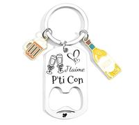 JRZDFXS Porteclef Je t'Aime Humour Cadeau Homme Personnalisé Pour Petit Frère Fils ou Petit Copain original Je t'Aime Mon Frère Cadeau Fils Adulte