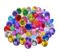 Jrzyhi Diamants décoratifs multicolores - En plastique - Grands diamants acryliques multicolores - Pierres décoratives pour mariages, articles de fête, décorations de table, artisanat et pierres pour