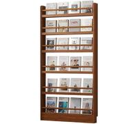 JS Ellie Bibliothèque étroite derrière la Porte, bibliothèque Ultra-Mince Multicouche en Bambou, adaptée à la Chambre à Coucher, au Bureau, à la Chambre d'enfants, au Salon 6tier 50cm