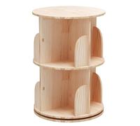 JS Ellie Bibliothèque rotative en Bois Massif, bibliothèque Ronde sur Pied, Grand Espace de Rangement, Convient pour Chambre, Salon, Bureau, Balcon 2tier 39cm