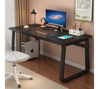 JS Ellie Bureau Simple et Moderne, Cadre en Acier épaissi pour Une Charge Stable, Beau Plateau de Table en Grain de Bois, Peut être utilisé pour Placer des Ordinateurs pour l'étude au Bureau