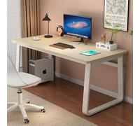 JS Ellie Bureau Simple et Moderne, Cadre en Acier épaissi pour Une Charge Stable, Beau Plateau de Table en Grain de Bois, Peut être utilisé pour Placer des Ordinateurs pour l'étude au Bureau