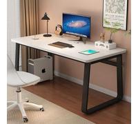 JS Ellie Bureau Simple et Moderne, Cadre en Acier épaissi pour Une Charge Stable, Beau Plateau de Table en Grain de Bois, Peut être utilisé pour Placer des Ordinateurs pour l'étude au Bureau