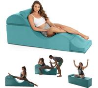 JS Ellie Canapé-lit Multifonctionnel pour Adulte, Chaise Convertible en Forme de S, expédition compressée, adapté au Yoga, à l'exercice et à la méditation Blue