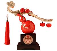 JS Ellie Décoration d'entrée de Style Chinois, en résine, avec des Statues de courge et de Kaki, impliquant Que de Bonnes Choses se produiront Chaque Jour, et est livrée avec Un Coffret Cadeau Red