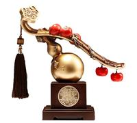 JS Ellie Décoration d'entrée de Style Chinois, en résine, avec des Statues de courge et de Kaki, impliquant Que de Bonnes Choses se produiront Chaque Jour, et est livrée avec Un Coffret Cadeau Gold
