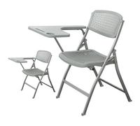 JS Ellie Ensemble de 2 chaises Pliantes avec Tableaux d'écriture et dossiers Pratiques et adaptés aux salles de réunion, salles de Formation et Bureaux Gray