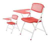 JS Ellie Ensemble de 2 chaises Pliantes avec Tableaux d'écriture et dossiers Pratiques et adaptés aux salles de réunion, salles de Formation et Bureaux Red