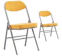 JS Ellie Ensemble de 2 chaises Pliantes rembourrées en Velours côtelé, avec Structure en métal Robuste, adaptées aux salles à Manger, Bureaux et espaces de réception 15