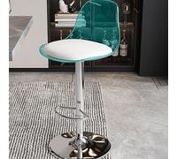 JS Ellie Ensemble de tabourets de Bar 2 pièces, Comprenant Un Dossier et Un Repose-Pieds en Acrylique, réglables en Hauteur et pivotants, adaptés aux Restaurants, Cuisines et Bars Blue 2