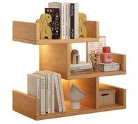 JS Ellie Étagère de Bureau à Trois Niveaux, étagère de Rangement multifonctionnelle en Bois, adaptée aux Bureaux, Chambres, espaces d'étude et Petits espaces Wood 34 * 16 * 36cm