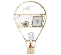 JS Ellie Étagère Murale Flottante en Forme de montgolfière avec étagères et paniers de Rangement, en rotin, adaptée à la Salle de Bain, au Salon et à la Chambre d'enfants Beige