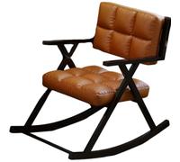 JS Ellie Fauteuil à Bascule de Style Vintage, Tissu Technique Facile d'entretien, Structure en Fer supportant jusqu'à 200 kg, idéal pour Le Salon, Le Bureau et la Chambre Brown