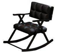 JS Ellie Fauteuil à Bascule de Style Vintage, Tissu Technique Facile d'entretien, Structure en Fer supportant jusqu'à 200 kg, idéal pour Le Salon, Le Bureau et la Chambre Black