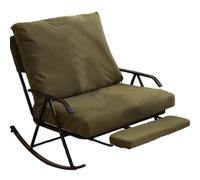 JS Ellie Fauteuil à Bascule Double de 92 cm de Large, doté d'un Dossier réglable et d'un Repose-Pieds rétractable, adapté aux balcons, Chambres et Salons Green