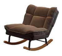 JS Ellie Fauteuil à Bascule Individuel avec Repose-Pieds, canapé inclinable ou Assis, Structure en Acier au Carbone et Tissu en Velours côtelé, Convient au Salon, à la Chambre et au Bureau Gray-A