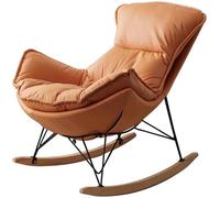 JS Ellie Fauteuil à Bascule Individuel, inclinable avec Repose-Pieds et Coussin Amovible, idéal pour Le Salon, la Chambre ou Le Balcon Orange-A