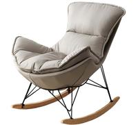 JS Ellie Fauteuil à Bascule Individuel, inclinable avec Repose-Pieds et Coussin Amovible, idéal pour Le Salon, la Chambre ou Le Balcon Gray-A